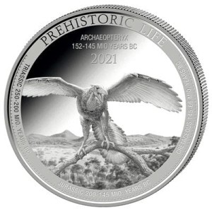Życie Prehistoryczne - Prechistoric Life ARCHAEOPTERYX 1oz srebra Kongo 2021