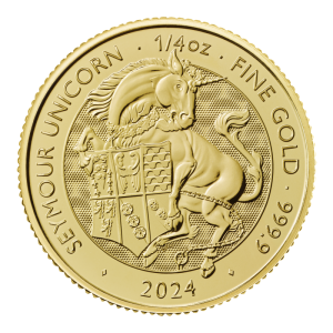 Bestie Tudorów- The Royal Tudor Beasts - Seymour Unicorn 2024r.moneta 1/4 uncji złota