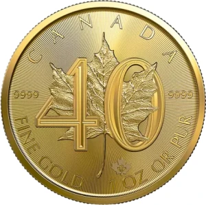 40 jubileusz Kanadyjskiego Liścia Klonu moneta 1 uncja złota 2019r.