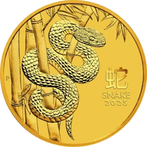 Rok Węża z Lunar Series III- Year of Snake- 1/10 uncja złota moneta 2025r.