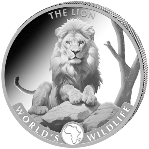Kongo World's Wildlife -The Lion 2025 moneta 1 uncja srebra