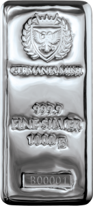 sztabka srebra 1000g próby 999 firmy Germania