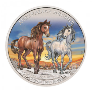 brumby colored 2025 silver coin 1oz Ag9999