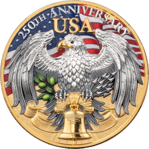 250 years of  U.S. Independence moneta pozłacana 2 oz srebra 2026