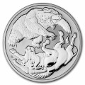 Srebrna moneta 1 oz Byk i Niedźwiedź 2020 Perth Mint – awers z wizerunkiem Królowej Elżbiety II