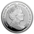 Moneta bulionowa srebrna Pegasus  1 oz – awers z herbem Brytyjskich Wysp Dziewiczych