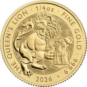 Bestie Tudorów- The Royal Tudor Beasts - Queen's Lion 2026 moneta 1/4 uncji złota