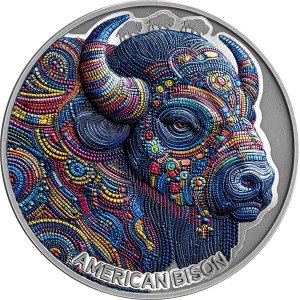 American Bison Cameroon moneta kolorowa 2 oz srebra 2026