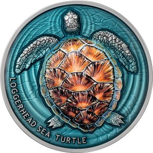 Żółw KARGETTA- LOGGERHEAD SEA Turtle 2 oz srebra 2023