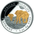 Słoń Somalijski 2006 – moneta 1 oz srebra platerowana 24k złotem