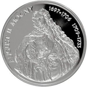 moneta 10 zł NBP AUGUST II MOCNY 2005, 14,14g srebra