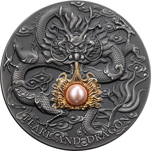 Pink Pearl and Dragon - Różowa perła i Smok moneta2oz  srebrna 2024