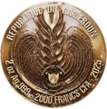 Civet Coffee Cameroon moneta kolorowa 2 oz srebra pozłacana z nakladem 69szt