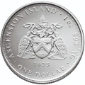 Moneta 2025 Ascension Island – Sailboat 1 oz srebra, herb wyspy i motyw żółwi morskich