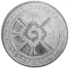 Yin Yang Aztec 1 oz srebra 31,1 g rewers motyw Yin Yang i ornament aztecki