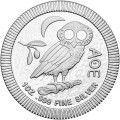 Ateńska Sowa moneta srebrna 1oz Ag 999, rewers i awers z historycznym motywem Grecji