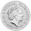 Moneta The Royal Arms 2022 srebro 1 oz Ag 999 awers Królowa Elżbieta II i rewers herb