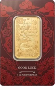 1 uncja sztabka złota PAMP Good Luck - Year of Dragon