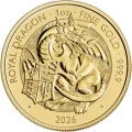 Złota moneta Tudor Beasts Royal Dragon 2026 1 uncja złota Au .9999 z serii The Royal Tudor Beasts emitowanej przez The Royal Mint