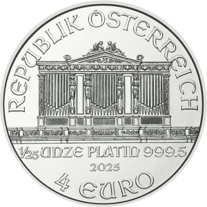 Wiedeńscy Filharmonicy 1/25 uncji platynowa  moneta