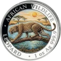 African Wildlife Leopard 2026 moneta 1 uncja srebra kolorowana