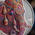 Indian Elephant 2026 – 2 oz srebra kolorowana, Patterns of the World