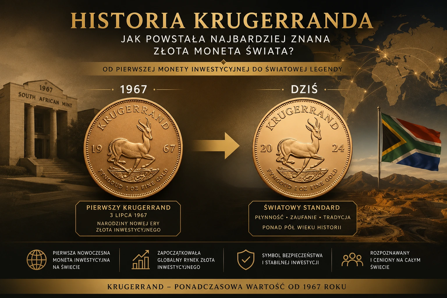 Historia Krugerranda – jak powstała najbardziej znana złota moneta świata