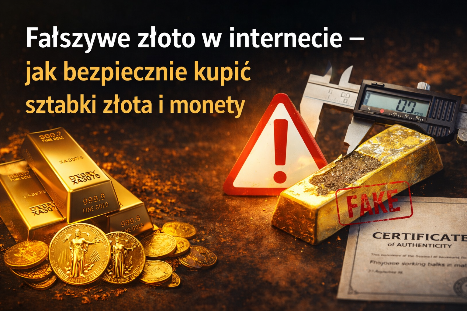Fałszywe złoto w internecie – jak nie stracić pieniędzy kupując sztabki i złote monety inwestycyjne