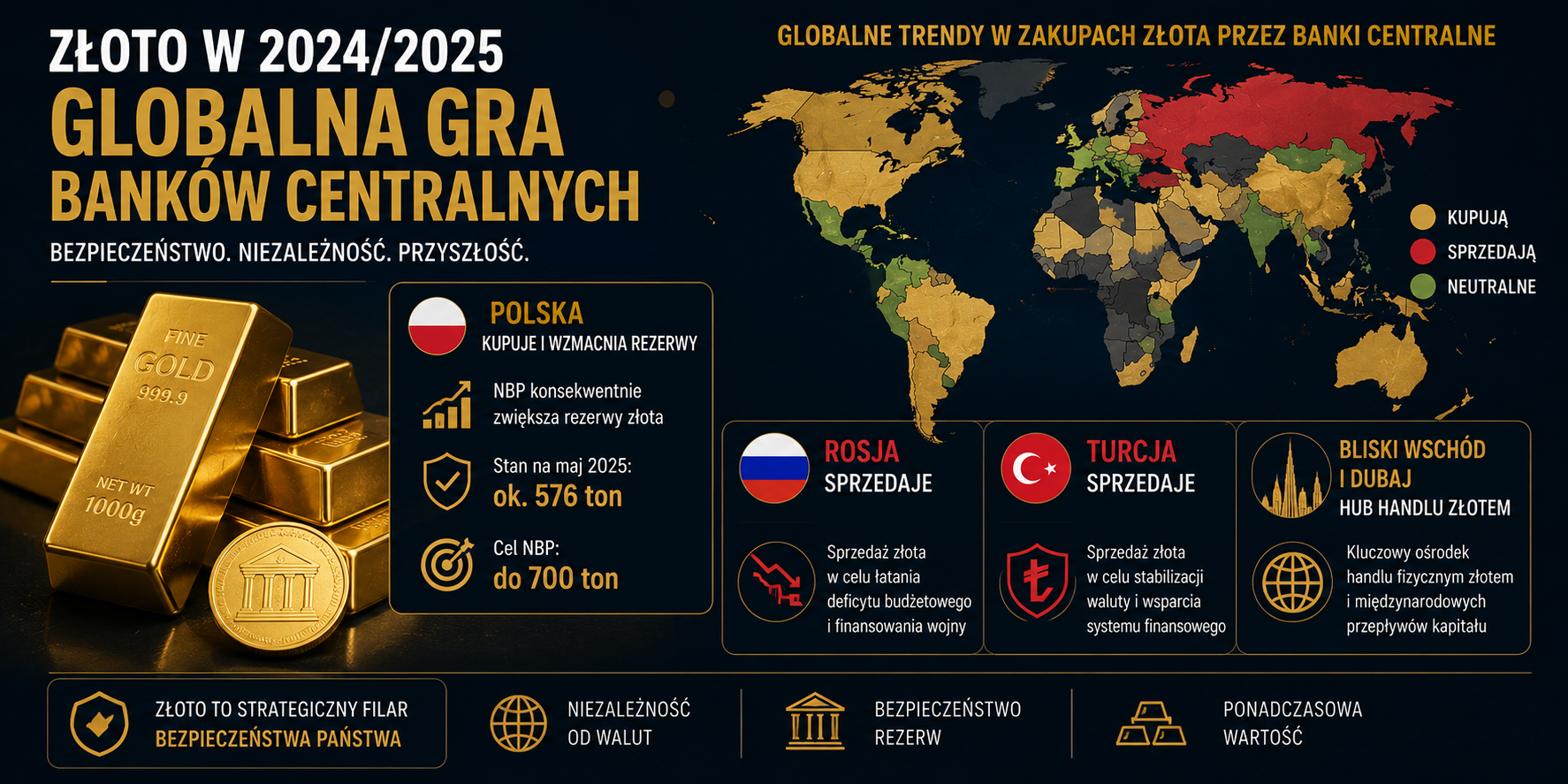 Dlaczego banki centralne kupują złoto mimo nowoczesnych rynków finansowych?