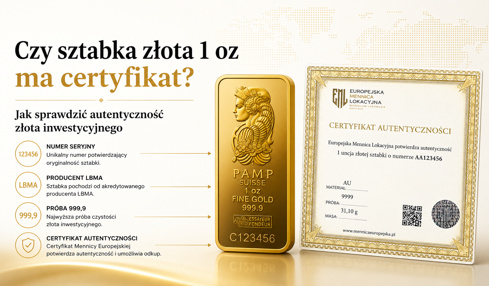 Czy sztabka złota 1 oz ma certyfikat? Jak sprawdzić autentyczność złota inwestycyjnego